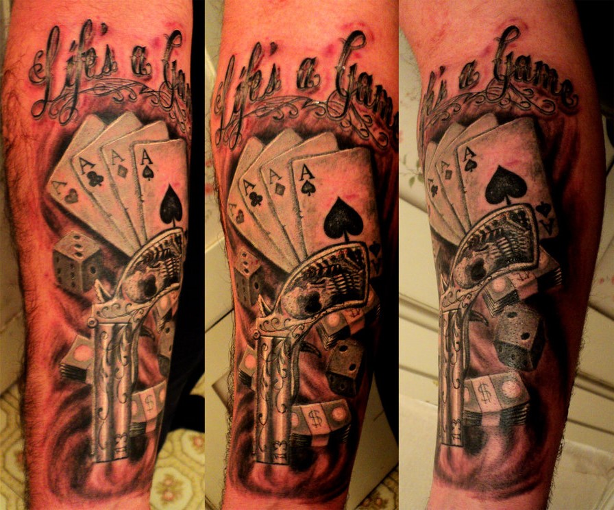 Tattoos with gambling symbols