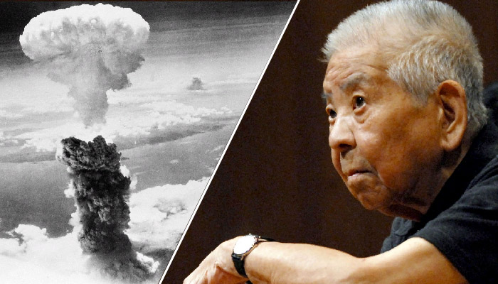 Tsutomu Yamaguchi, ein glücklicher Überlebender der Bombenangriffe auf Hiroshima und Nagasaki