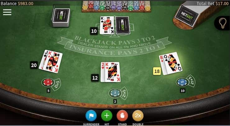 Play blackjack with card exchange